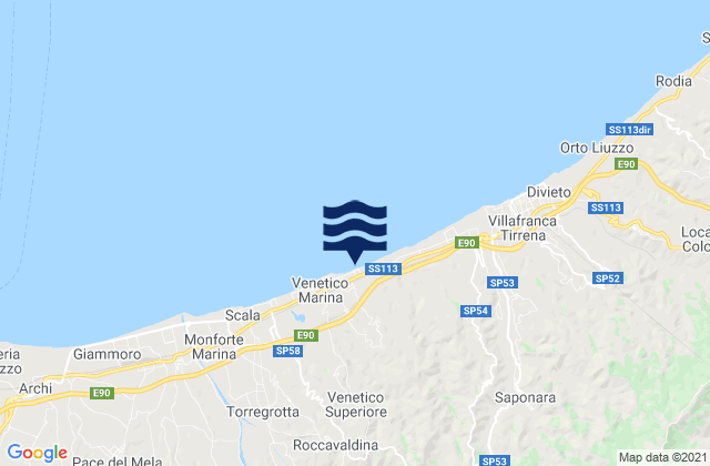Spadafora, Italyの潮見表地図