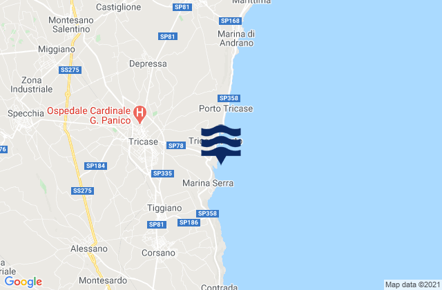 Specchia, Italyの潮見表地図