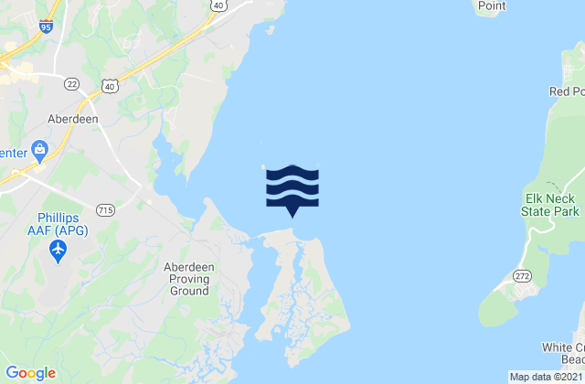Spesutie Island channel north of, United Statesの潮見表地図