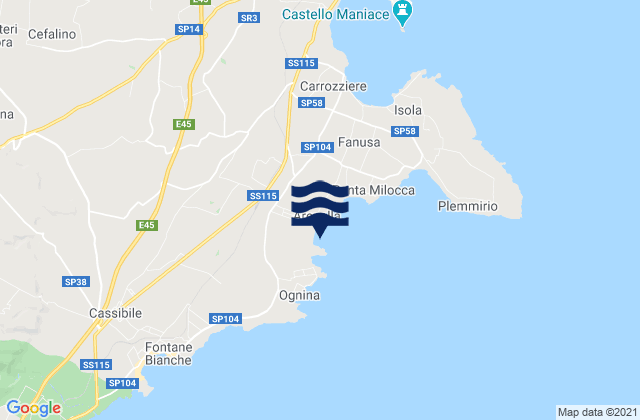 Spiaggia Arenella, Italyの潮見表地図
