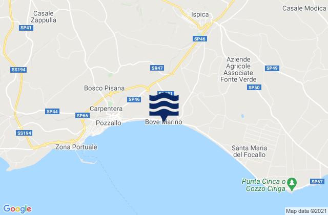 Spiaggia Bove Marino, Italyの潮見表地図
