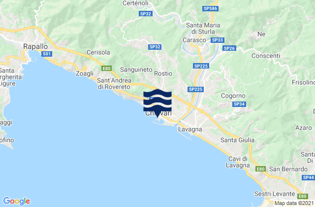 Spiaggia Chiavari, Italyの潮見表地図