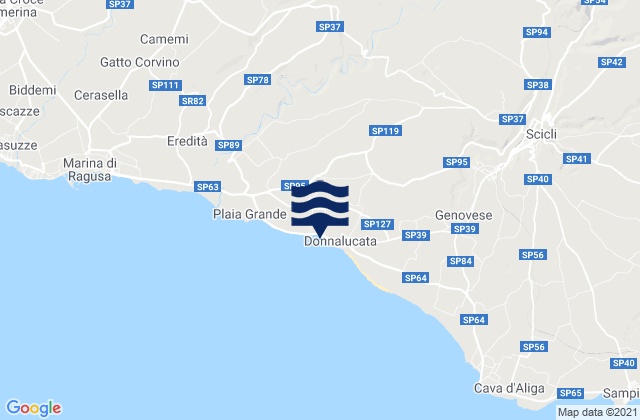 Spiaggia Donnalucata, Italyの潮見表地図