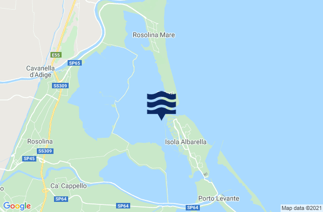 Spiaggia Libera Albarella, Italyの潮見表地図