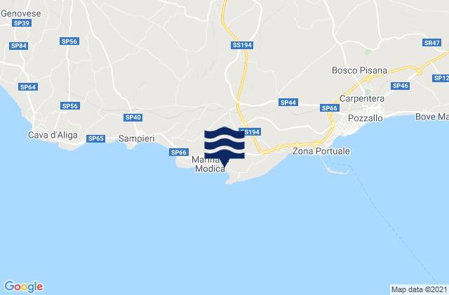 Spiaggia Marina di Modica, Italyの潮見表地図