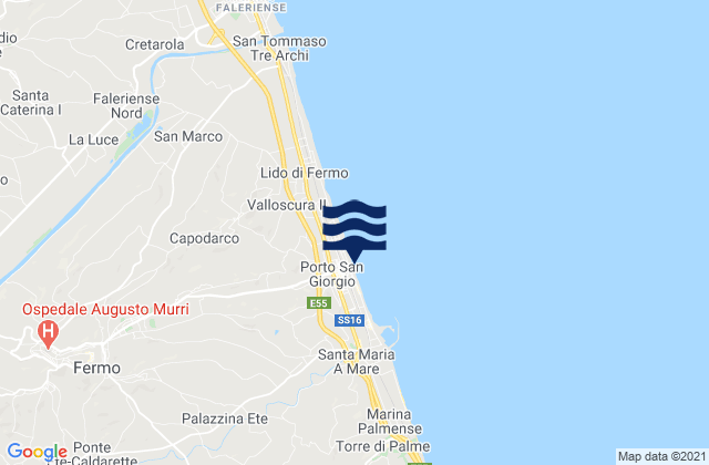 Spiaggia Porto San Giorgio, Italyの潮見表地図