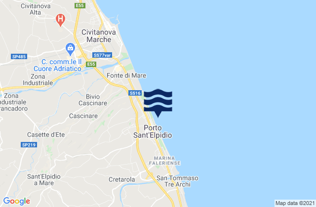Spiaggia Porto Sant'Elpidio, Italyの潮見表地図