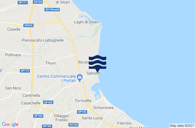 Spiaggia Salicetti, Italyの潮見表地図
