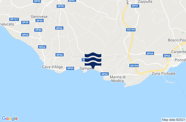 Spiaggia Sampieri, Italyの潮見表地図