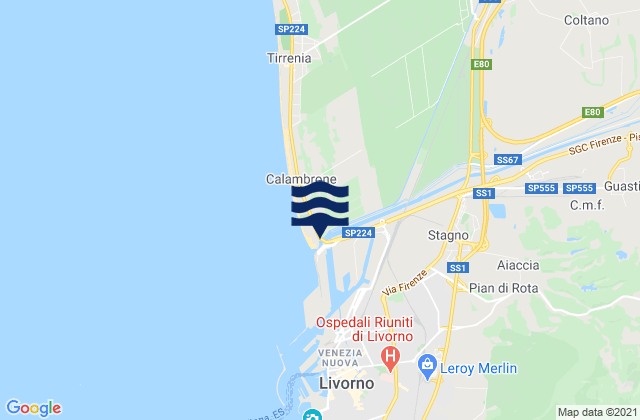 Spiaggia Verruca, Italyの潮見表地図
