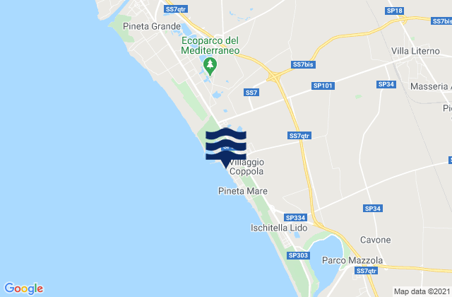 Spiaggia Villaggio Coppola, Italyの潮見表地図