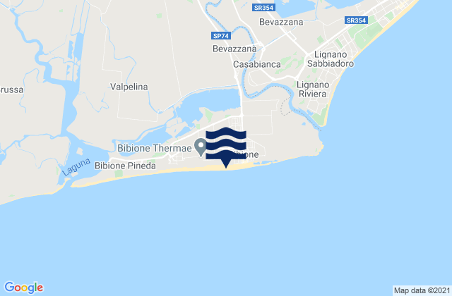 Spiaggia di Bibione, Italyの潮見表地図