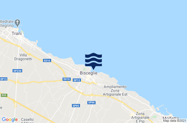 Spiaggia di Bisceglie, Italyの潮見表地図