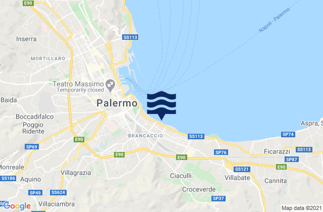 Spiaggia di Brancaccio, Italyの潮見表地図