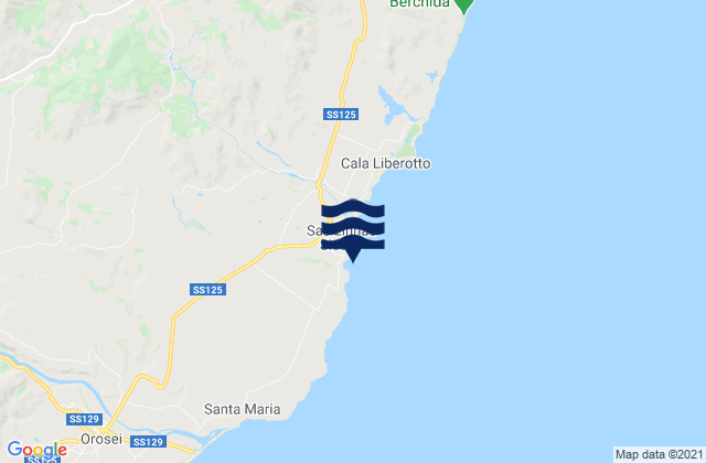 Spiaggia di Cala Liberotto, Italyの潮見表地図