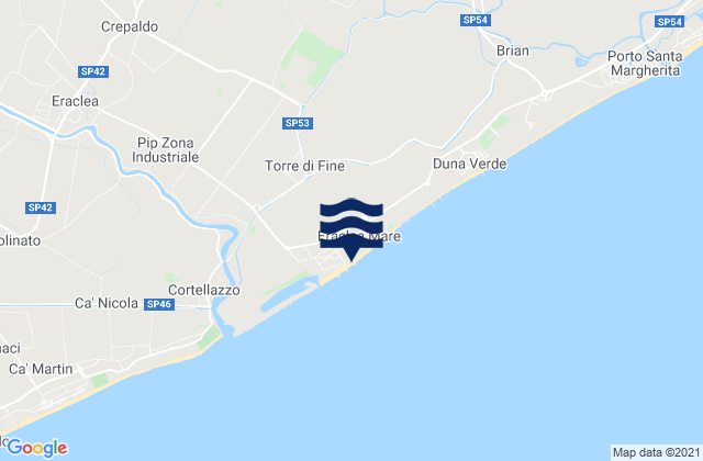 Spiaggia di Eraclea Mare, Italyの潮見表地図
