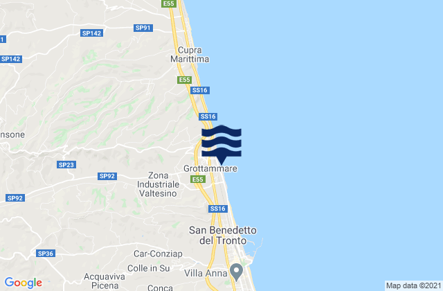 Spiaggia di Grottammare, Italyの潮見表地図