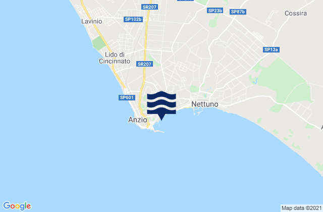 Spiaggia di Lavinio, Italyの潮見表地図
