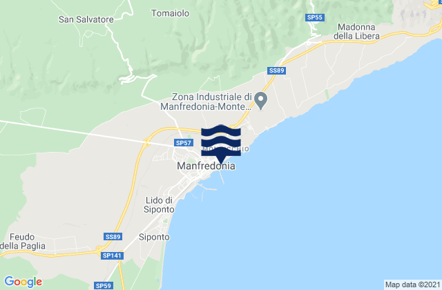 Spiaggia di Manfredonia, Italyの潮見表地図