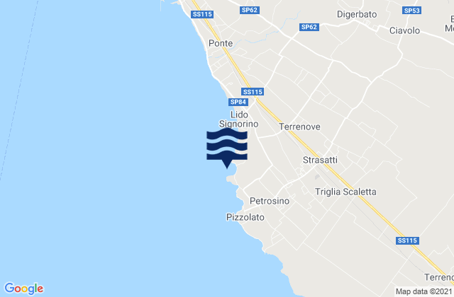 Spiaggia di Punta Parrino Sibiliana, Italyの潮見表地図