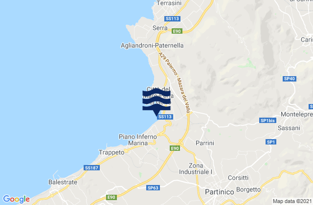 Spiaggia di Salvina, Italyの潮見表地図