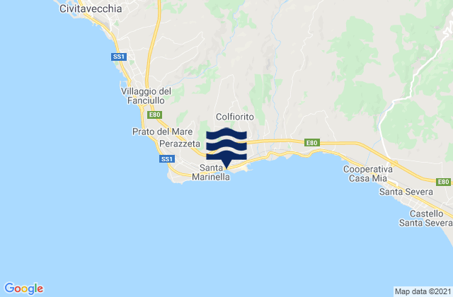 Spiaggia di Santa Marinella, Italyの潮見表地図