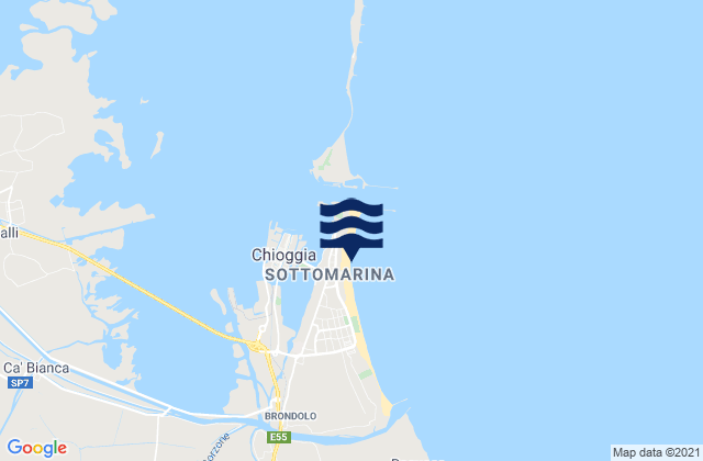 Spiaggia di Sottomarina, Italyの潮見表地図