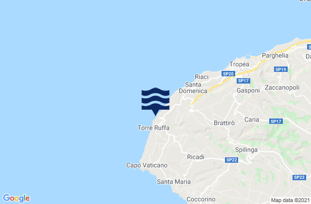 Spiaggia di Turiano, Italyの潮見表地図