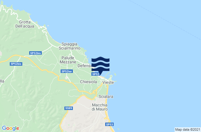 Spiaggia di Vieste, Italyの潮見表地図