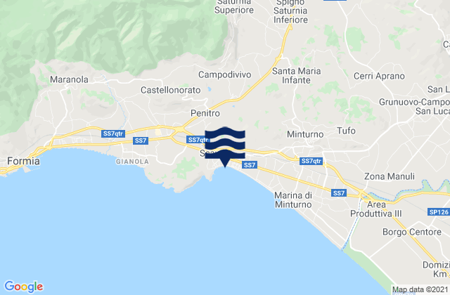 Spigno Saturnia Superiore, Italyの潮見表地図