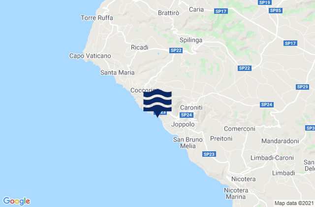 Spilinga, Italyの潮見表地図