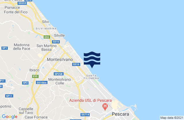 Spoltore, Italyの潮見表地図