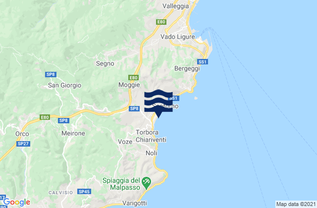 Spotorno, Italyの潮見表地図