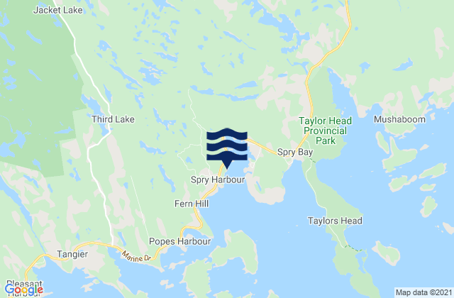 Spry Harbour, Canadaの潮見表地図
