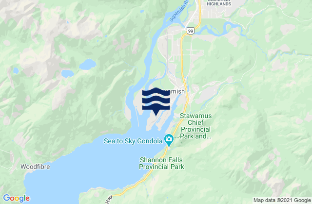 Squamish, Canadaの潮見表地図