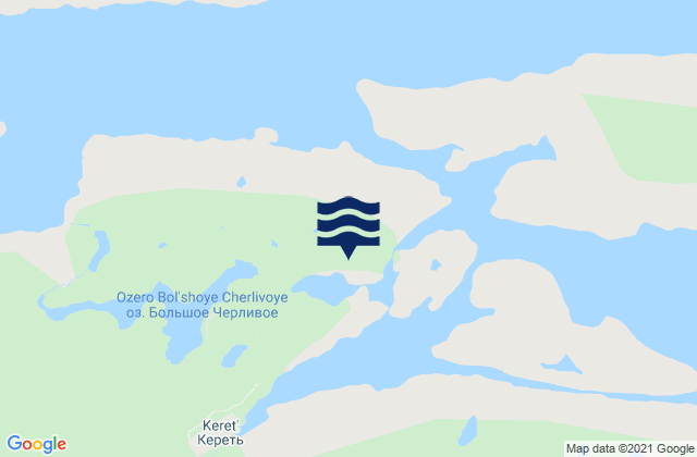 Sredni Anchorage Keret Bay, Russiaの潮見表地図