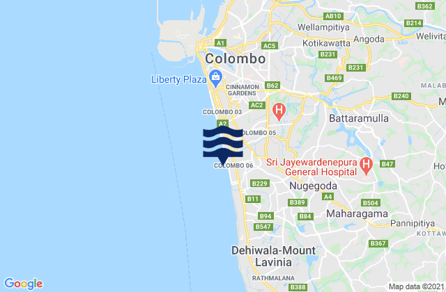 Sri Jayewardenepura Kotte, Sri Lankaの潮見表地図