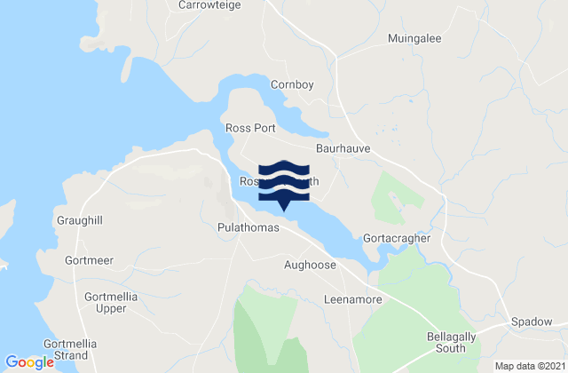 Sruwaddacon Bay, Irelandの潮見表地図