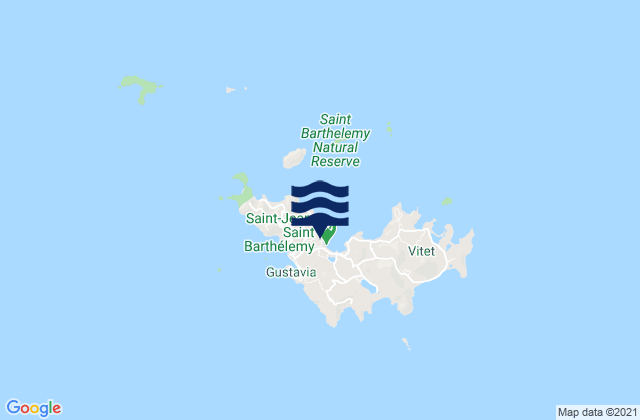 St-Jean, U.S. Virgin Islandsの潮見表地図