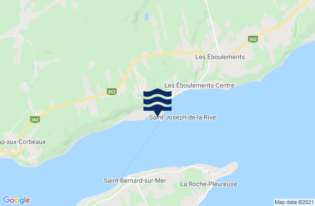 St-Joseph-de-la-Rive, Canadaの潮見表地図