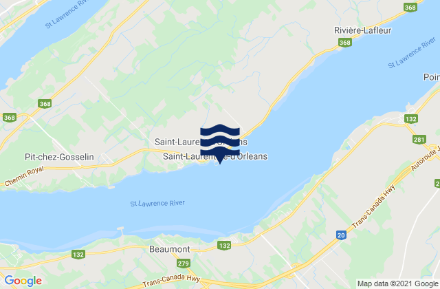 St-Laurent-Ile-Dorleans, Canadaの潮見表地図