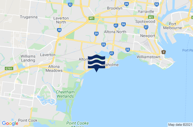 St Albans, Australiaの潮見表地図