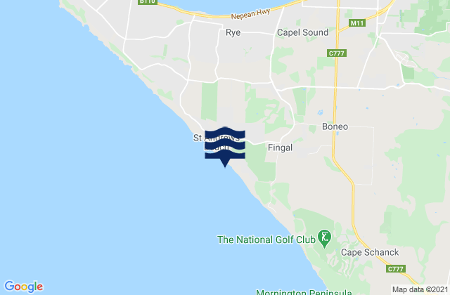 St Andrews Beach, Australiaの潮見表地図