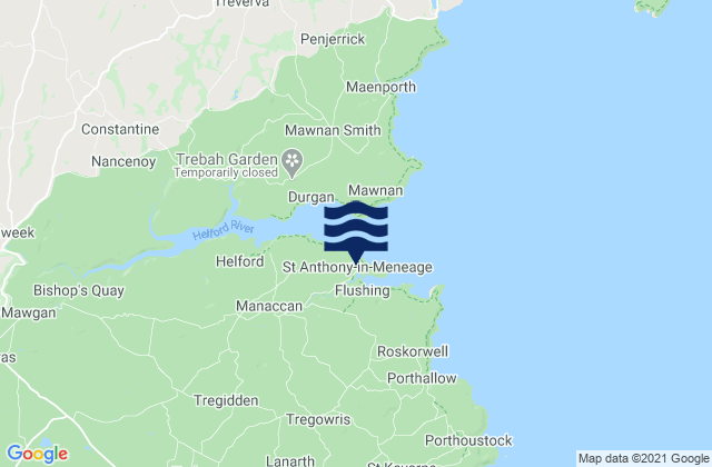 St Anthony In Meneage Beach, United Kingdomの潮見表地図