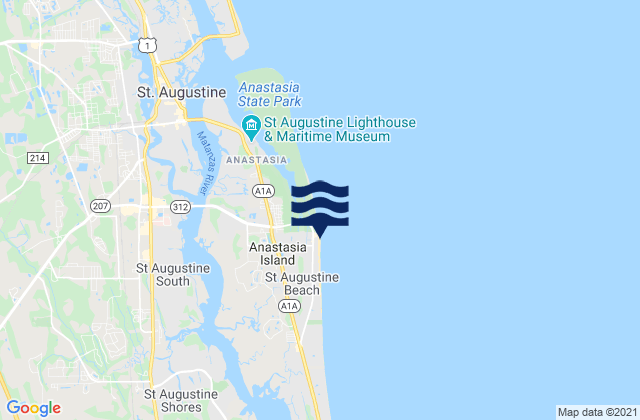 St Augustine Beach Pier, United Statesの潮見表地図