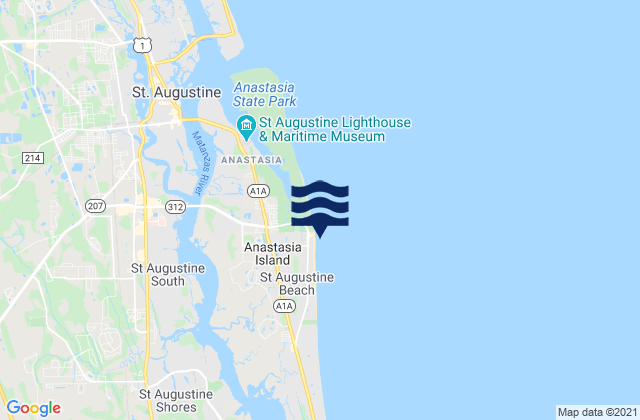St Augustine Beach, United Statesの潮見表地図