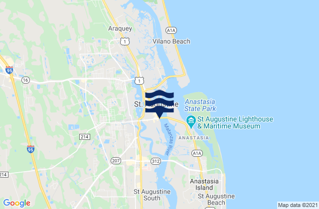 St Augustine city dock, United Statesの潮見表地図