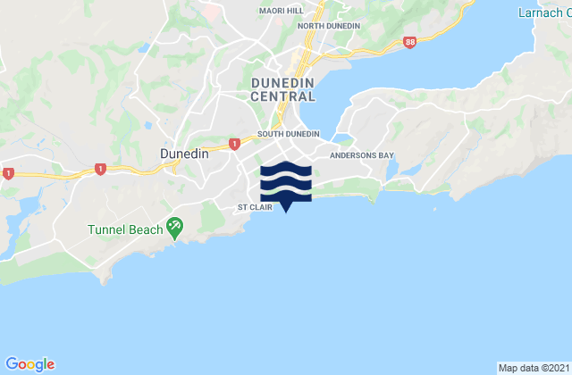 St Clair Beach Dunedin, New Zealandの潮見表地図
