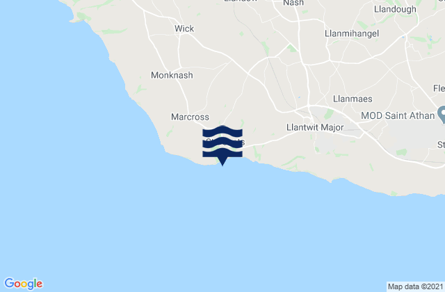 St Donat's Bay, United Kingdomの潮見表地図