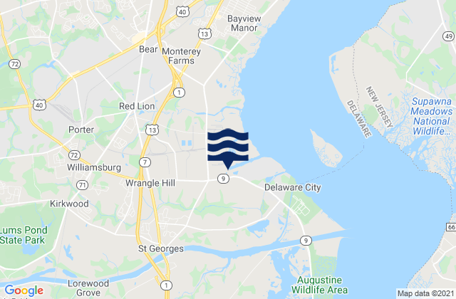 St Georges Delaware, United Statesの潮見表地図